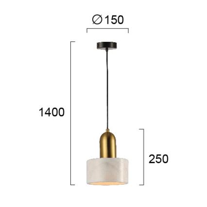 Lampadario sospeso su cavo MARBLE 1xE27/60W/230V oro/bianco/effetto marmo