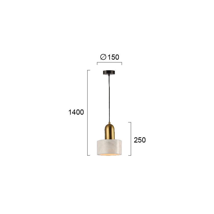 Lampadario sospeso su cavo MARBLE 1xE27/60W/230V oro/bianco/effetto marmo
