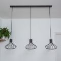 Lampadario sospeso su cavo SOLANO 3xE27/15W/230V nero/oro