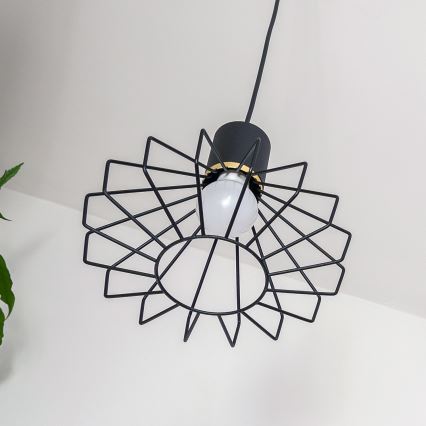 Lampadario sospeso su cavo SOLANO 3xE27/15W/230V nero/oro