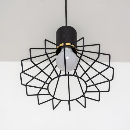 Lampadario sospeso su cavo SOLANO 3xE27/15W/230V nero/oro