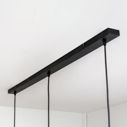 Lampadario sospeso su cavo SOLANO 3xE27/15W/230V nero/oro