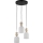 Lampadario sospeso su cavo SOPHIA 3xE14/10W/230V nero/fumé beige/bianco
