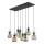Lampadario sospeso su cavo SOPHIA 8xE14/10W/230V nero/verde/beige fumé