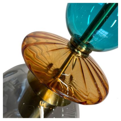 Lampadario sospeso su cavo TROPEA 1xE27/15W/230V nero/blu fumé/beige