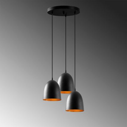 Lampadario sospeso TATTOO 3xE27/40W/230V nero