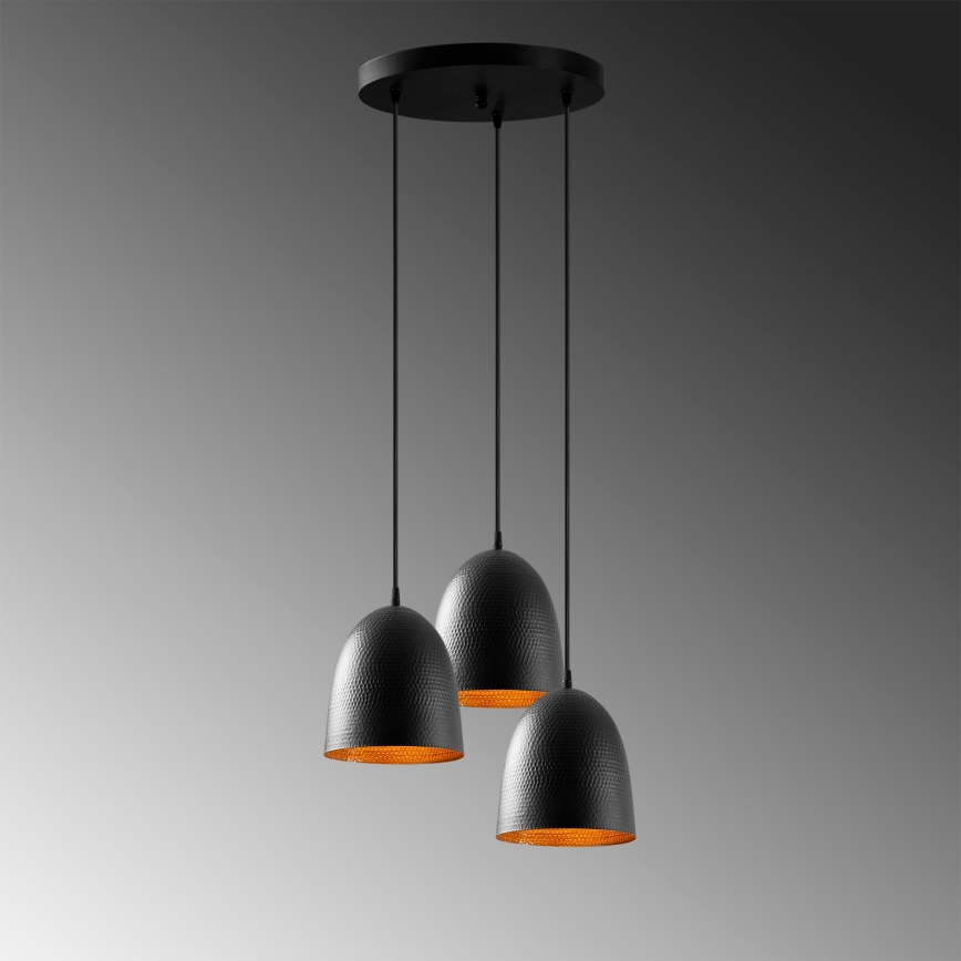 Lampadario sospeso TATTOO 3xE27/40W/230V nero