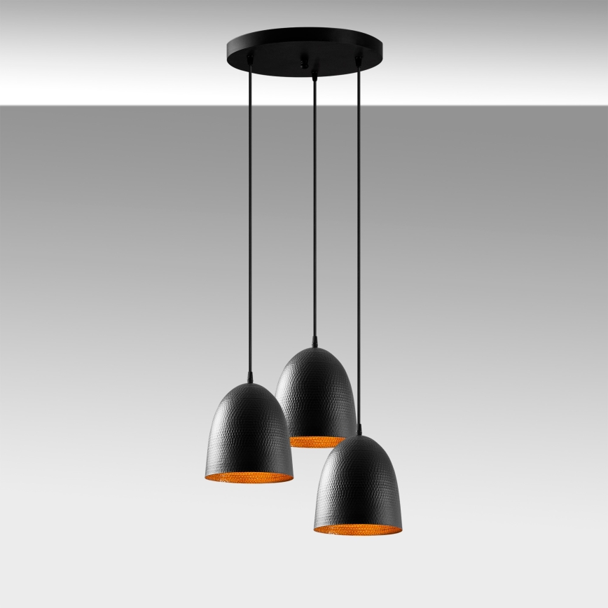 Lampadario sospeso TATTOO 3xE27/40W/230V nero