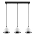 Lampadario sospeso YILDO 3xE27/40W/230V bianco/nero