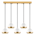 Lampadario sospeso YILDO 5xE27/40W/230V bianco/oro
