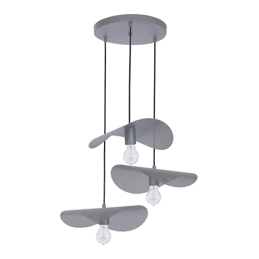 Lampadario STRUNA 3xE27/60W/230V grigio