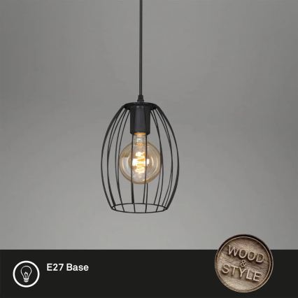 Lampadario su asta 1xE27/60W/230V nero