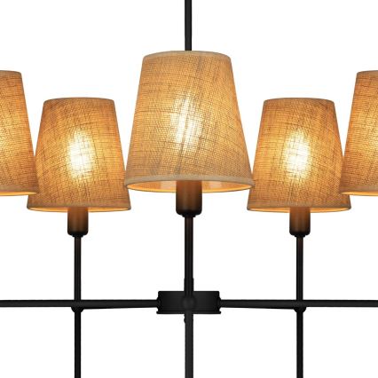 Lampadario su asta MADELA 5xE14/40W/230V iuta/nero