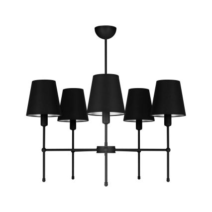 Lampadario su asta MADELA 5xE14/40W/230V nero