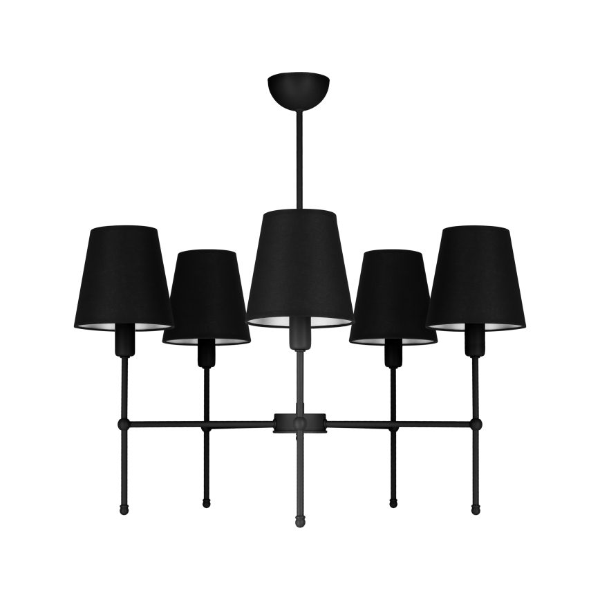Lampadario su asta MADELA 5xE14/40W/230V nero