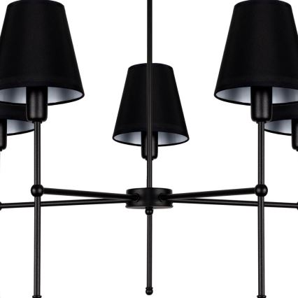 Lampadario su asta MADELA 5xE14/40W/230V nero