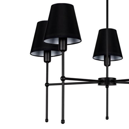Lampadario su asta MADELA 5xE14/40W/230V nero