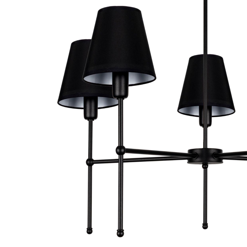 Lampadario su asta MADELA 5xE14/40W/230V nero