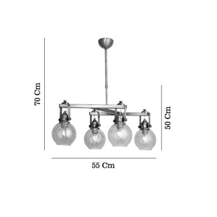 Lampadario su asta POLINO 4xE27/40W/230V bronzo
