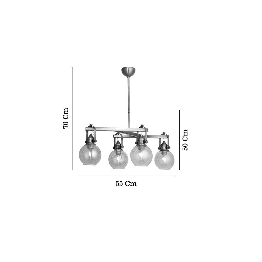 Lampadario su asta POLINO 4xE27/40W/230V bronzo