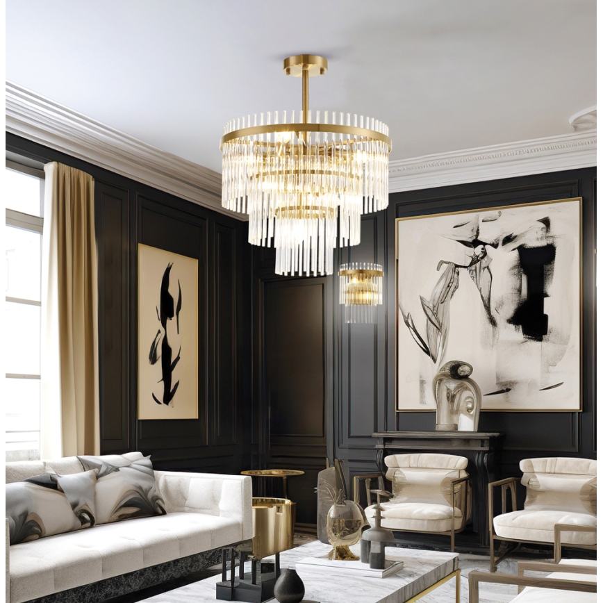 Lampadario su asta SABRINA 7xE14/40W/230V oro