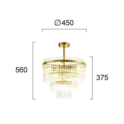 Lampadario su asta SABRINA 7xE14/40W/230V oro