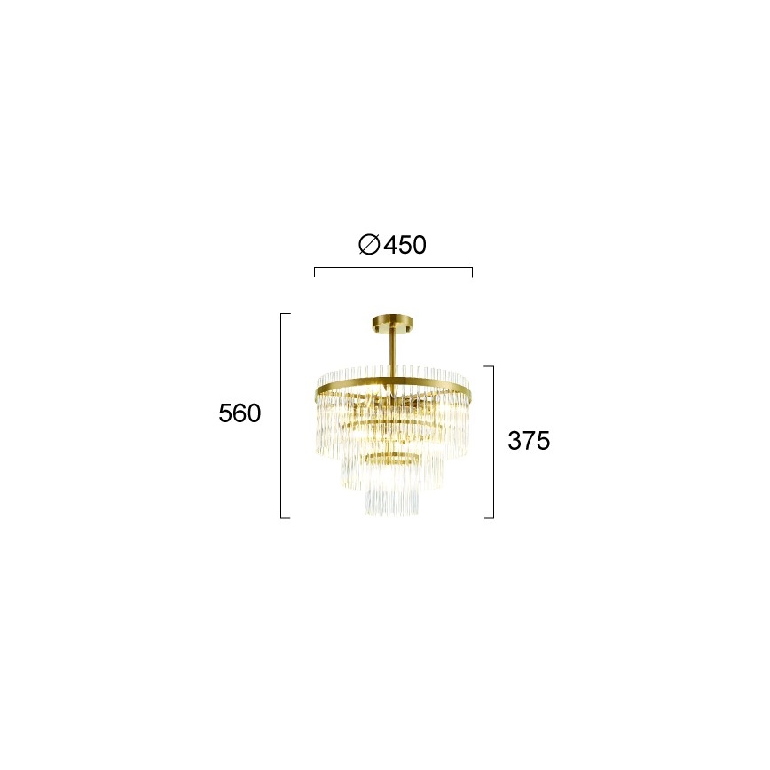 Lampadario su asta SABRINA 7xE14/40W/230V oro