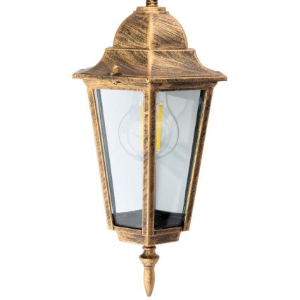 Lampadario su catena da esterno 1xE27/60W/230V dorato IP44