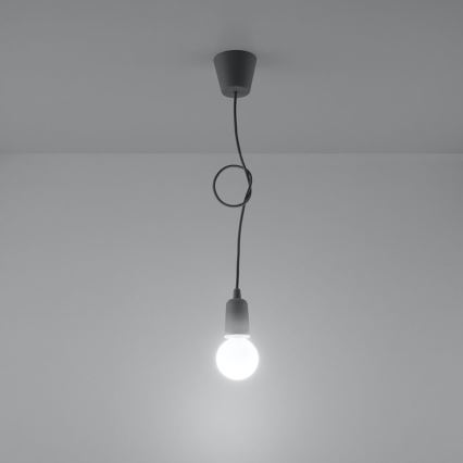 Lampadario su catena DIEGO 1xE27/60W/230V grigio