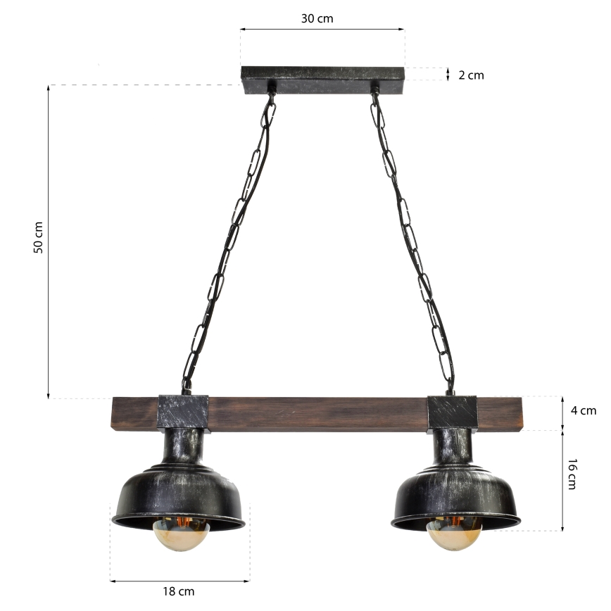 Lampadario su catena FARO 2xE27/60W/230V