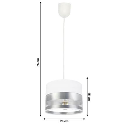 Lampadario su catena MILO 1xE27/60W/230V argento