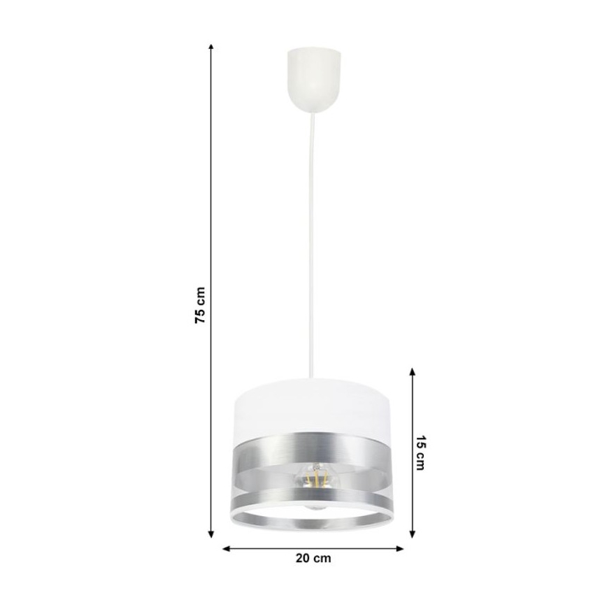 Lampadario su catena MILO 1xE27/60W/230V argento