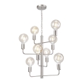 Lampadario su catena ORLANDO 8xE27/60W/230V argento