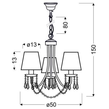 Lampadario su catena RUTI 3xE14/40W/230V