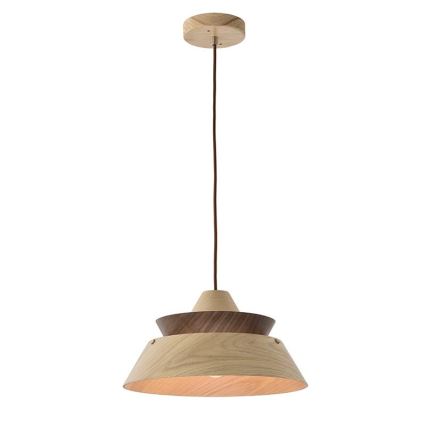 Lampadario su cavo 1xE27/60W/230V Ø 33 cm legno massiccio/rovere/noce/legno di caucciù