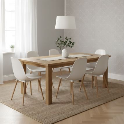 Lampadario su cavo AIDA 1xE27/60W/230V Ø 35 cm rovere/bianco