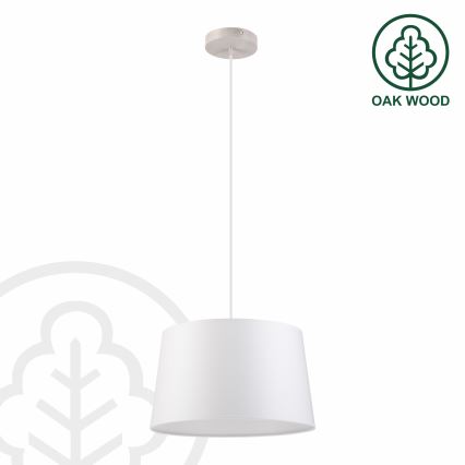 Lampadario su cavo AIDA 1xE27/60W/230V Ø 35 cm rovere/bianco