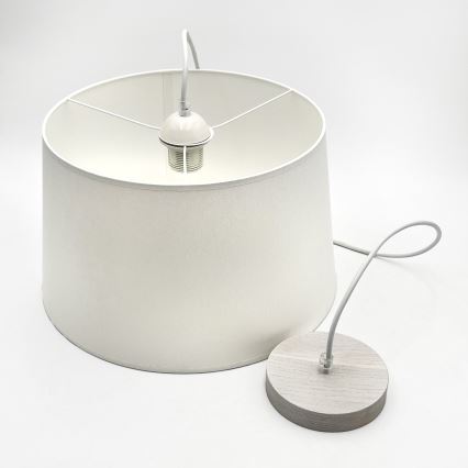 Lampadario su cavo AIDA 1xE27/60W/230V Ø 35 cm rovere/bianco