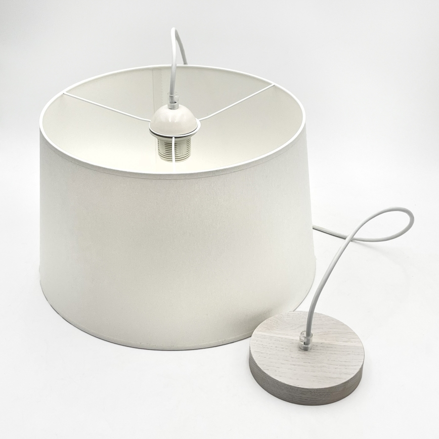 Lampadario su cavo AIDA 1xE27/60W/230V Ø 35 cm rovere/bianco