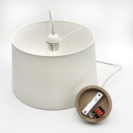 Lampadario su cavo AIDA 1xE27/60W/230V Ø 35 cm rovere/bianco