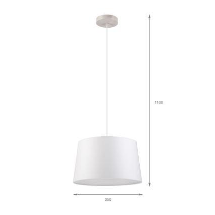 Lampadario su cavo AIDA 1xE27/60W/230V Ø 35 cm rovere/bianco