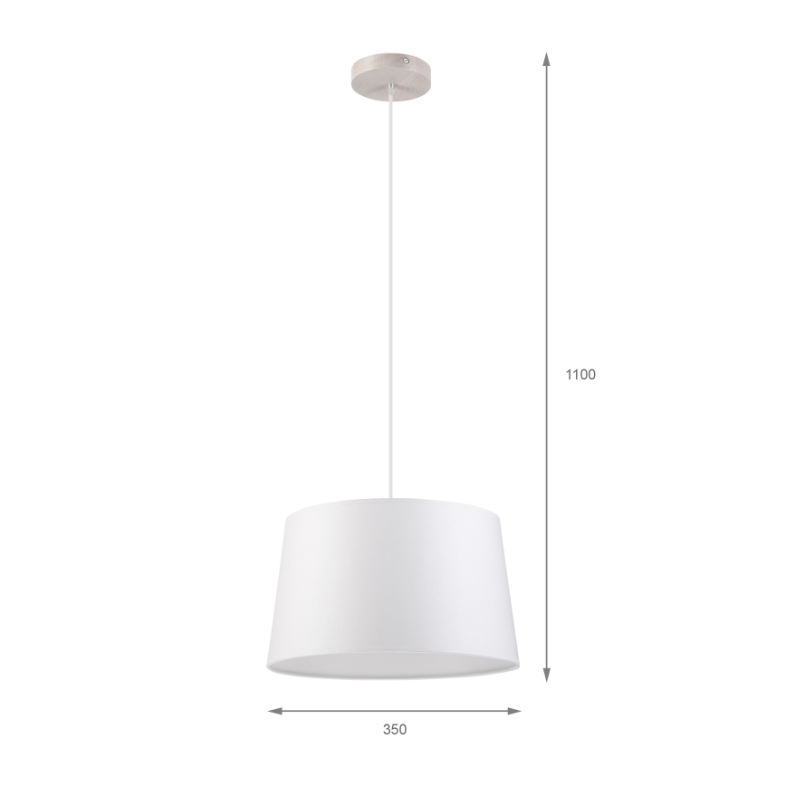 Lampadario su cavo AIDA 1xE27/60W/230V Ø 35 cm rovere/bianco