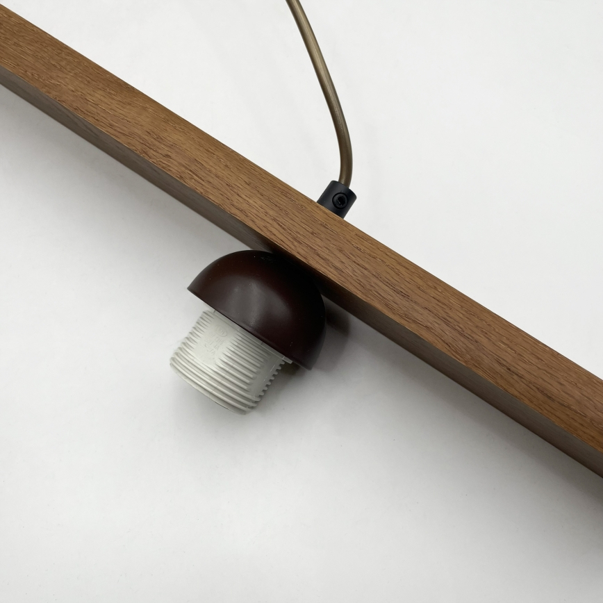 Lampadario su cavo AIDA, 2xE27/15W/230V, Ø 35 cm, rovere/crema