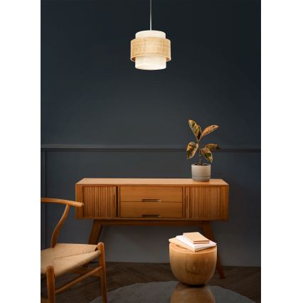 Lampadario su cavo BOHO 1xE27/60W/230V Ø 20 cm iuta/crema