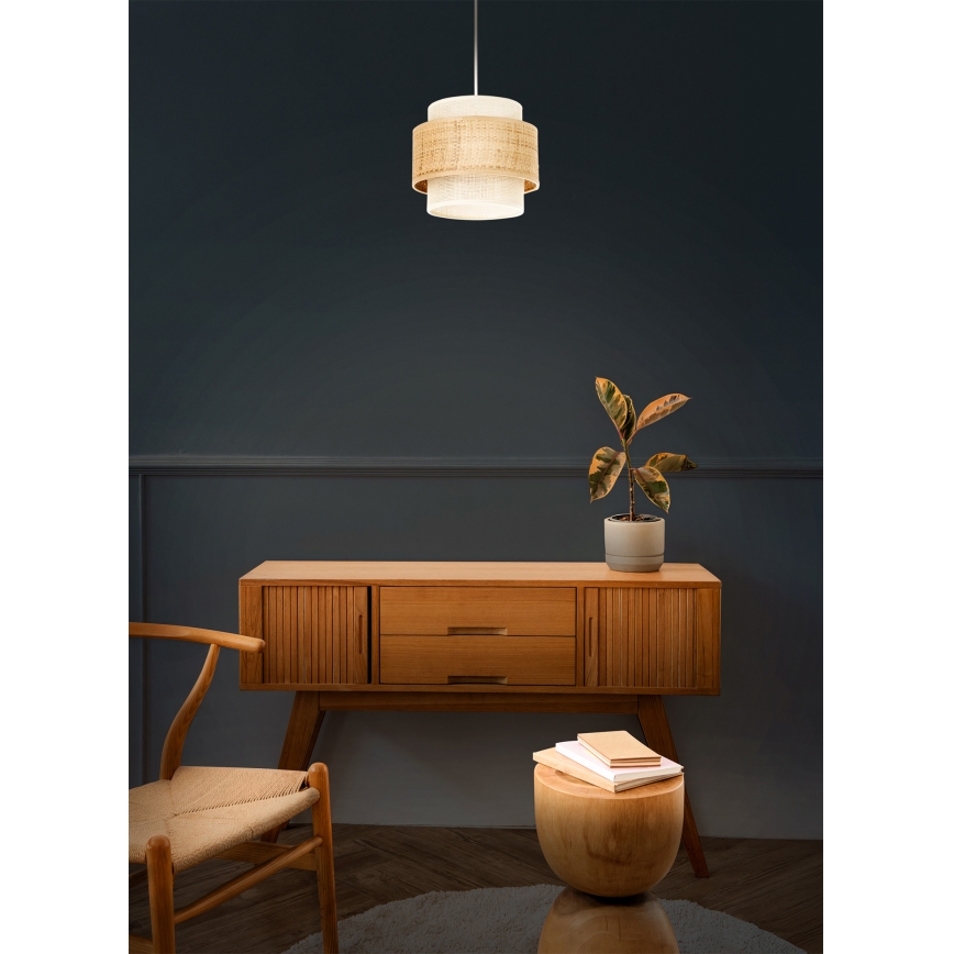 Lampadario su cavo BOHO 1xE27/60W/230V Ø 20 cm iuta/crema