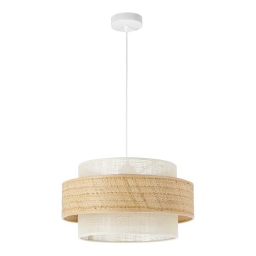 Lampadario su cavo BOHO 1xE27/60W/230V Ø 40 cm iuta/crema