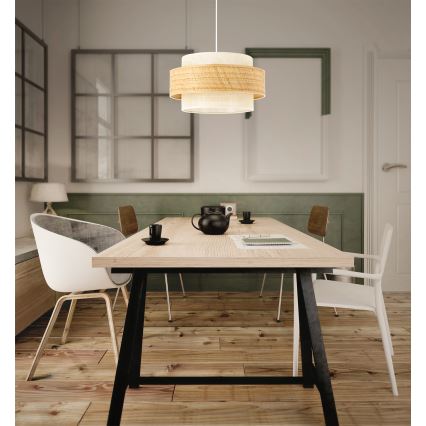 Lampadario su cavo BOHO 1xE27/60W/230V Ø 40 cm iuta/crema
