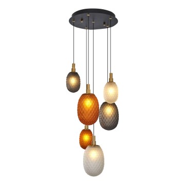 Lampadario su cavo CACTUS 6xG9/5W/230V rame/grigio/bianco