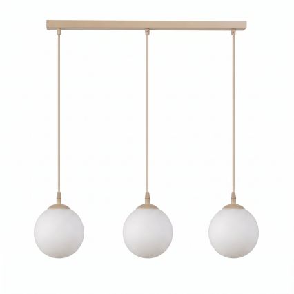 Lampadario su cavo COSMO 3xE14/10W/230V beige/bianco