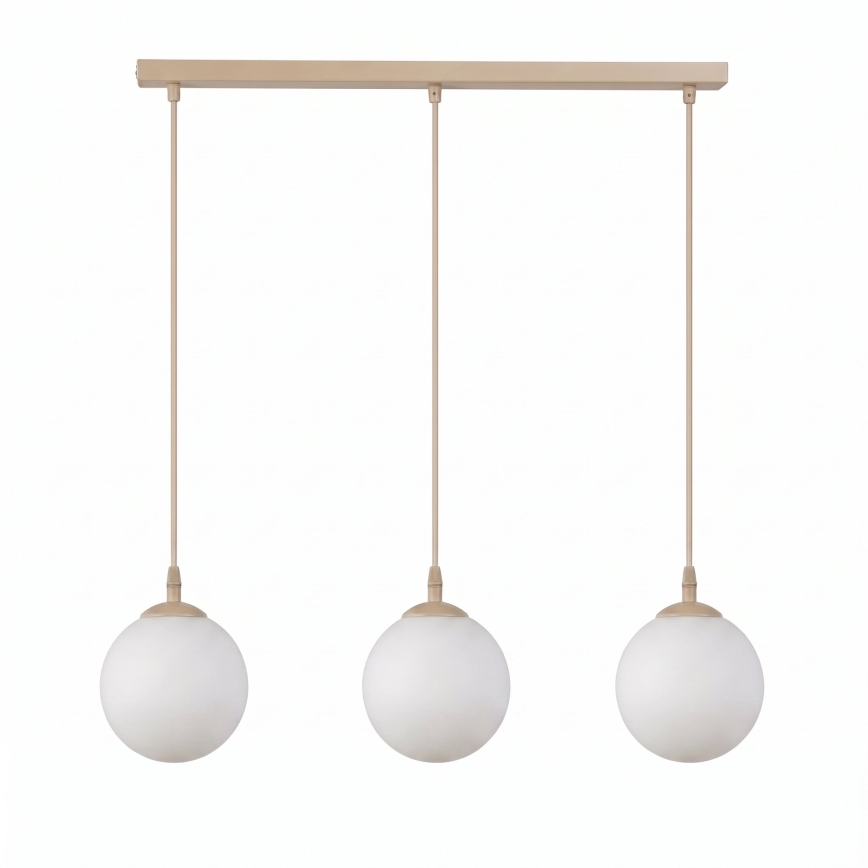 Lampadario su cavo COSMO 3xE14/10W/230V beige/bianco